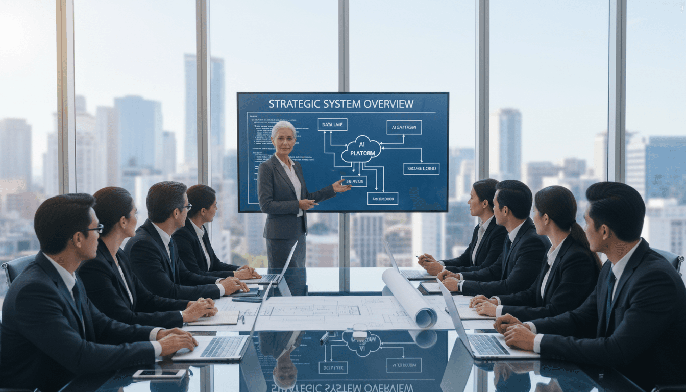 IT consultant discussing digital strategy with business clients